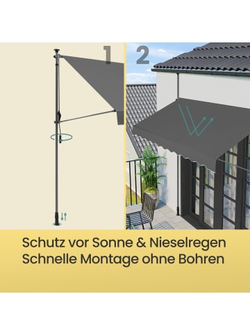 SONGMICS Klemmmarkise Sheld in Grau - (B)130 x (H)300 x (T)0.1 cm