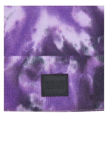 Urban Classics Urban Classics Unisex Tie Dye Beanie in ultraviolet/darkgrey