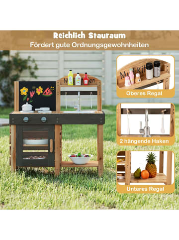 COSTWAY Matschküche Kinder Outdoor in Braun