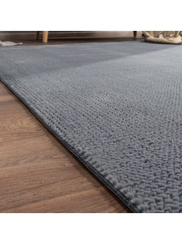 KADIMA DESIGN Teppich Kurzflor Unifarben Wohnzimmer in Anthrazit