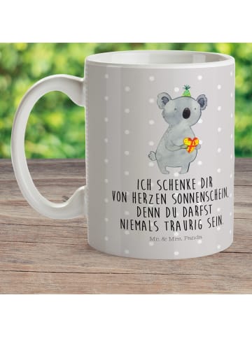 Mr. & Mrs. Panda Pott Koala Geschenk mit Spruch in Grau Pastell
