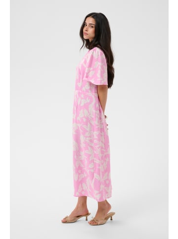 Kaffe Kleid KAmarlo Tight fit in Pink Frosting Chalk Leafs
