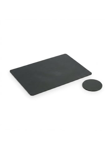 relaxdays 6-tlg. Platzdeckchen Set mit Untersetzern in Grau/ Grün