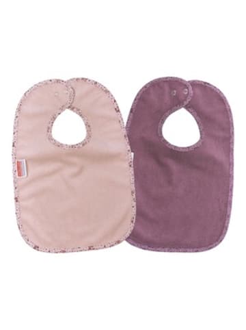 Wörner 2er-Pack Lätzchen mit Druckknopf 26x40 cm in Rosa