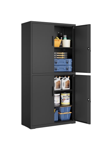 SONGMICS Aktenschrank Berend in Schwarz - (B)80 x (H)180 x (T)40 cm