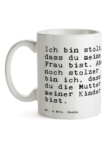 Mr. & Mrs. Panda Teepott Ich bin stolz, dass... mit Spruch in Weiß