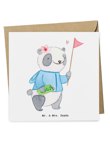 Mr. & Mrs. Panda Deluxe Karte Reiseleiterin Herz ohne Spruch in Weiß