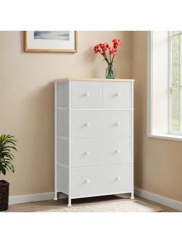 SONGMICS Kommode Bellah in Creme-Eichenfarben - (B)56.1 x (H)93.1 x (T)30.1 cm