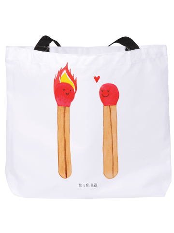 Mr. & Mrs. Panda Tote Bag Damen Streichhölzer ohne Spruch in Weiß