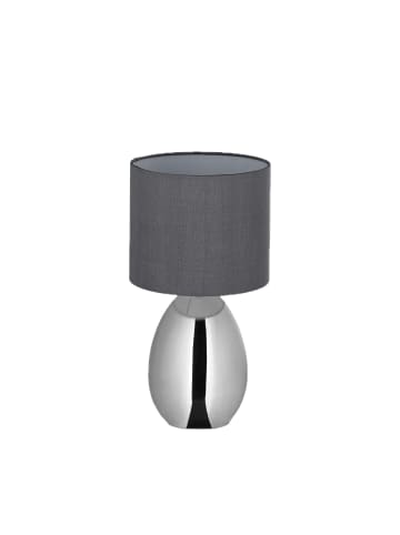 relaxdays Nachttischlampe in Silber/ Grau- (H)34,5 x Ø 18 cm