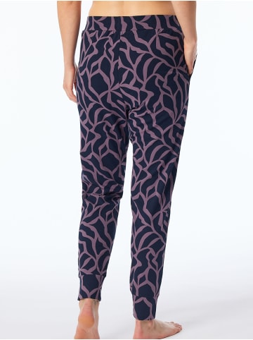 Schiesser Pyjamahose Mix & Relax in dunkelblau, pflaume