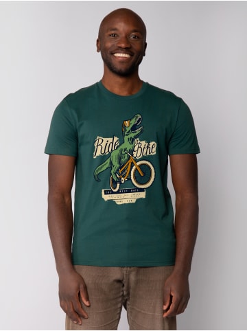 wat? Apparel T-Shirt T-Rex Fahrrad in Dunkelgrün