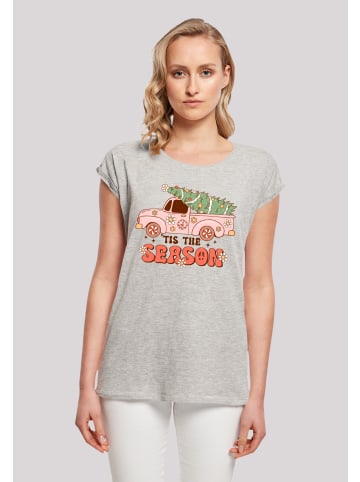 F4NT4STIC T-Shirt Tis The Season Weihnachten Drivin Home in grau meliert