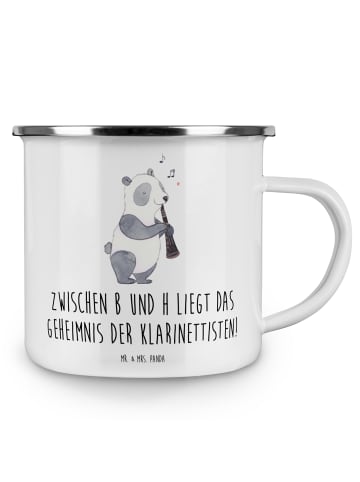 Mr. & Mrs. Panda Kaffeebecher Klarinette Geheimnis mit Spruch in Weiß