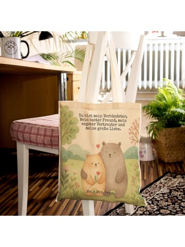Mr. & Mrs. Panda Einkaufstaschen Bären Liebe Design mit Spruch in Weiß