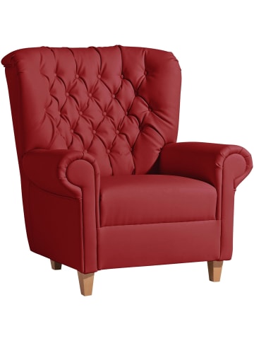 58 aufm Kessel HOCHLEHNSESSEL Katrin Bezug Kunstleder Buche natur / chili