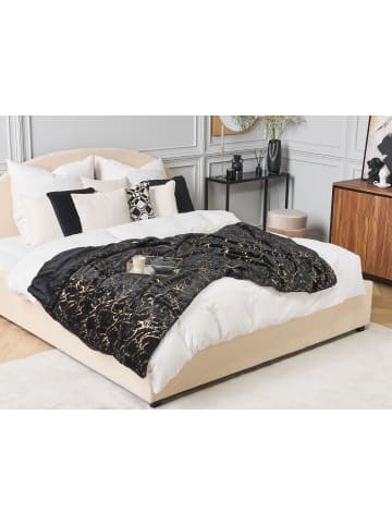 Beliani Kuscheldecke GODAVARI in Schwarz/Gold - (W) 150 x (H) 1 x (L) 200 cm