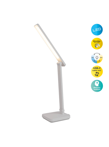 näve LED Tischleuchte "MOVER" in weiß - (L)31.8 cm x (B)14.8 cm x (H)38 cm - EEK E