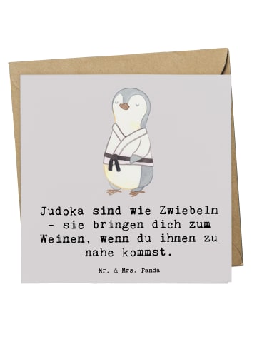 Mr. & Mrs. Panda Deluxe Karte Judo Zwiebel mit Spruch in Grau Pastell