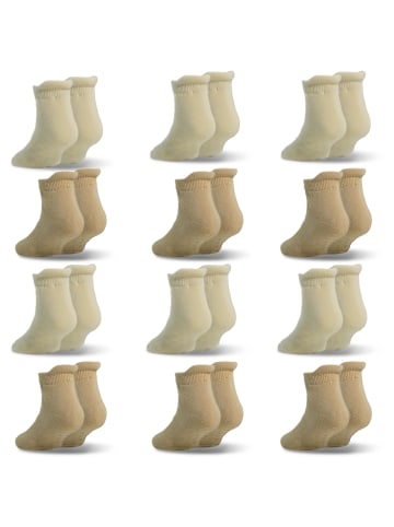 Yalion 12 Paar rutschfeste Socken, Wildleder-Aussehen, gelb/dunkelgelb