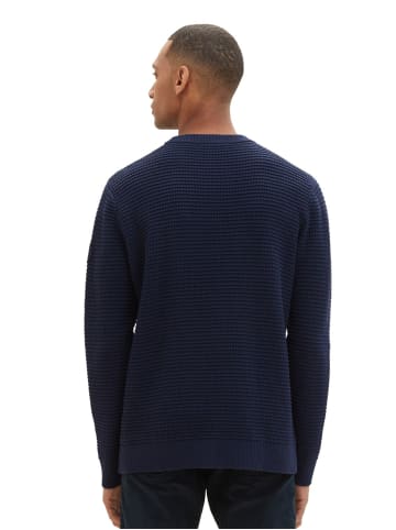 Tom Tailor Pullover STRUCTURED CREWNECK KNIT in Blau