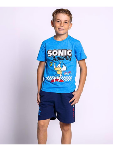 Sonic 2tlg.Outfit T-Shirt & Shorts Sonic The Hedgehog in Blau