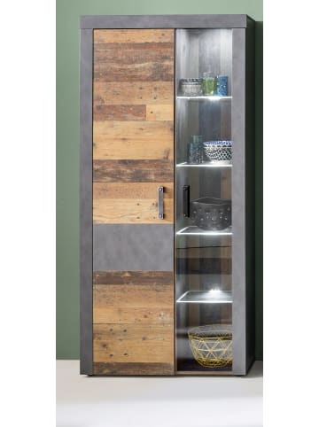 ebuy24 Vitrinenschrank Irina Grau 87 x 34 cm