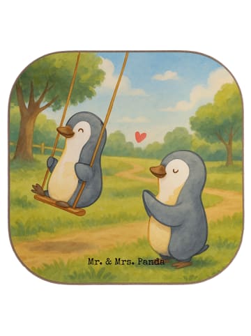 Mr. & Mrs. Panda Getränkeuntersetzer Pinguin Oma schaukeln Desig... in Weiß