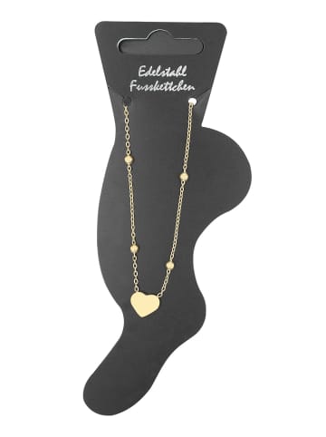Adeliás Damen Anhänger – Herzanhänger aus Edelstahl in gold