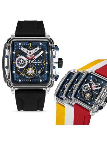 Police Chronograph-Armbanduhr Police Clout schwarz, gelb extra groß (ca. 43x43,8mm)