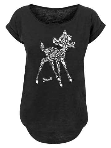 F4NT4STIC Long Cut T-Shirt Disney Bambi Botanica in schwarz