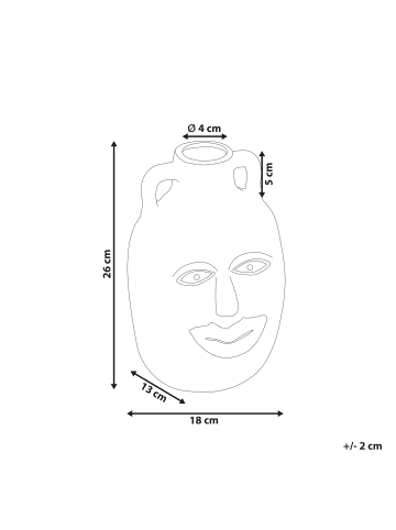 Beliani Blumenvase VERIA in Beige - (W) 18 x (H) 26 x (L) 13 cm