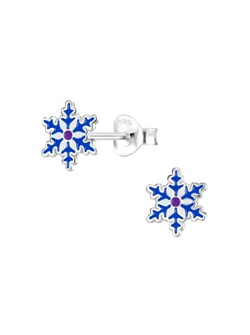 Alexander York Ohrstecker SCHNEEFLOCKE blau in 925 Sterling Silber, 2-tlg.