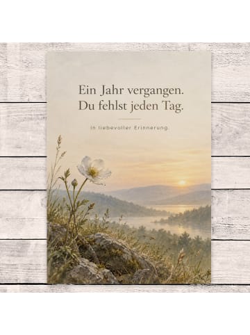 Mr. & Mrs. Panda Trauerspruchkarte Blume still Design mit Spruch in Weiß