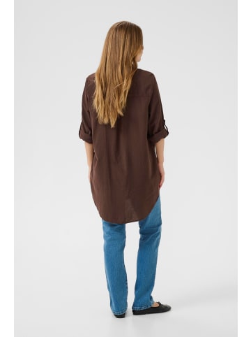 Kaffe Langarm - Hemd KAnaya Loose fit in Chocolate Brown
