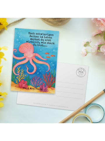 Mr. & Mrs. Panda Postkarte Tintenfisch Design mit Spruch in Weiß