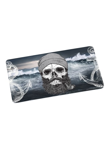 Geda Labels Frühstücksbrettchen Sailor Skull in Grau - 23,5x14,5x0,3cm