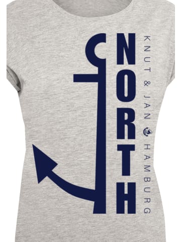 F4NT4STIC Extended Shoulder T-Shirt PLUS SIZE  North Anker in grau meliert