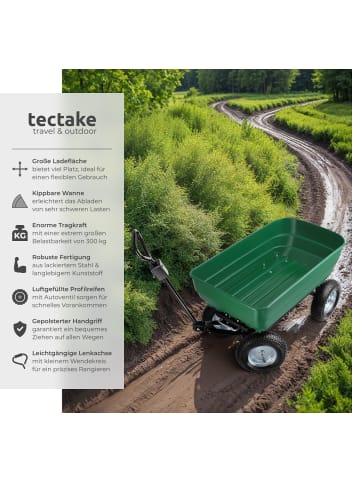 tectake Handwagen Tummi mit luftgefüllten Reifen Belastbarkeit 300kg