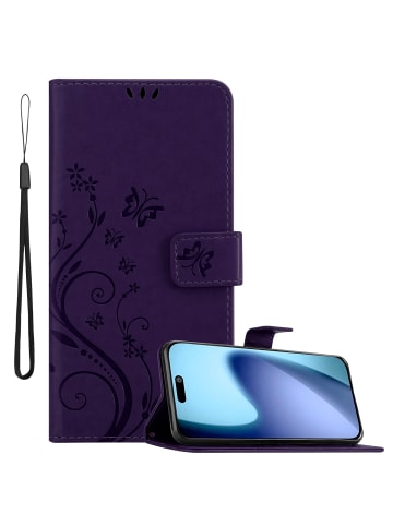 cadorabo Hülle für Apple iPhone 17 Blumen Design in Floral Dunkel Lila