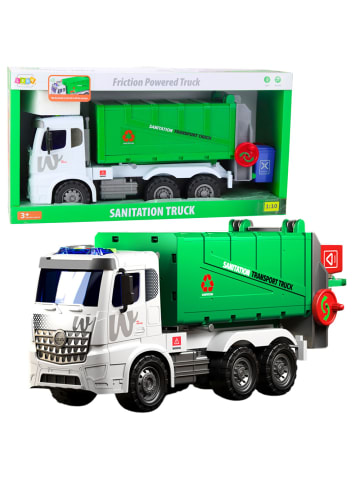 Wisam® Großer Müllwagen, Hebefunktion, 2 Mülltonnen, Lichter