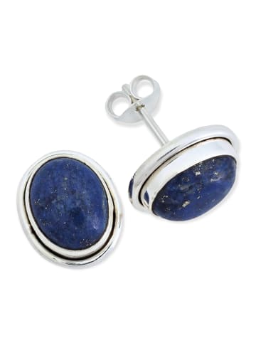 mantraroma 925er Silber - Ohrstecker (L) 13 x (B) 11 mm mit Lapis Lazuli