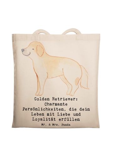 Mr. & Mrs. Panda Tragetasche Golden Retriever Charme mit Spruch in Creme