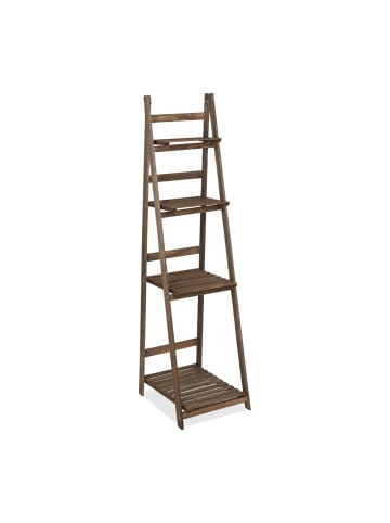 relaxdays Blumentreppe in Dunkelbraun - (B)41 x (H)160 x (T)49 cm