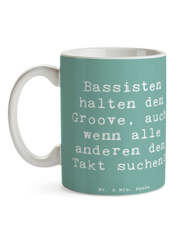 Mr. & Mrs. Panda Tasse Spruch Bassgitarre Groove mit Spruch in Meeresbrise
