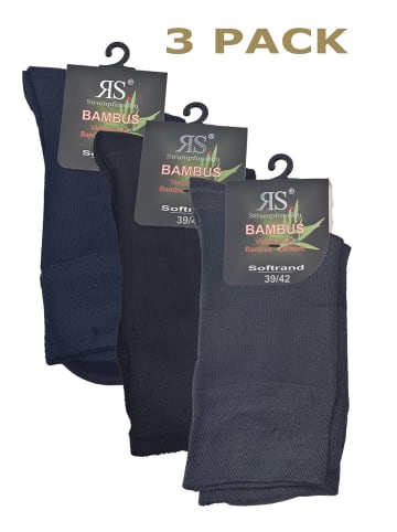 Riese Bambus Socken in Schwarz-Grau-Blau