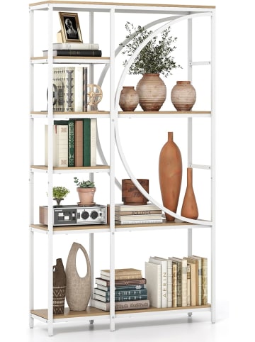 COSTWAY Geometrisches Bücherregal 100x30x177cm in Hellbraun