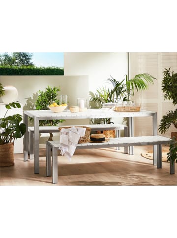 Beliani 3-tlg Gartentisch Set NARDO in Weiß/Silber