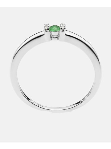 Diamant L'éternel Ring aus 375 Weißgold mit Diamant mit Smaragd