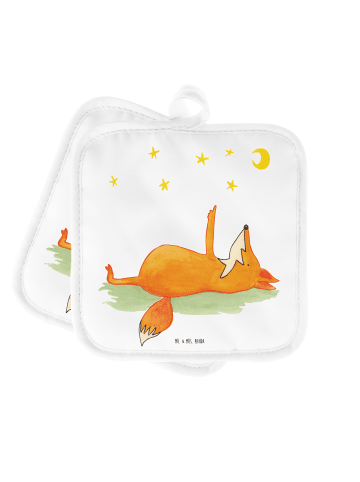 Mr. & Mrs. Panda Topflappen Fuchs Sterne ohne Spruch in Weiß